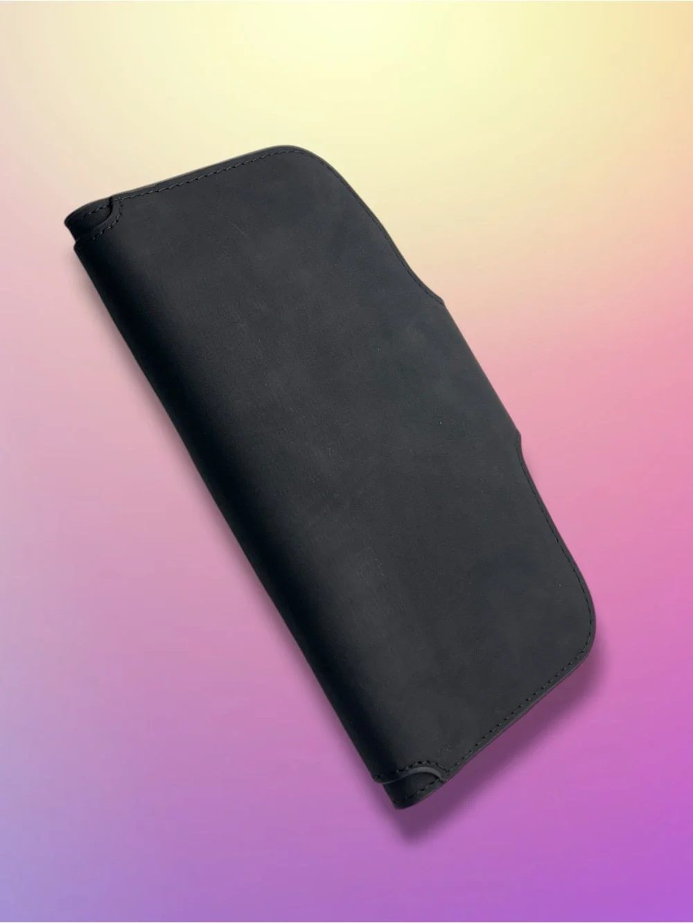 CLUCI Black Vegan Leather Trifold Continental Wallet | Card Organizer Black